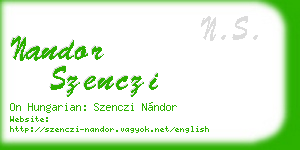 nandor szenczi business card